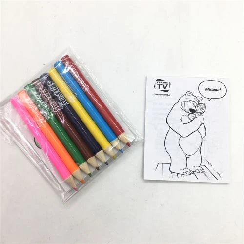 8pcs Mini Colored Pencil With Coloring Book