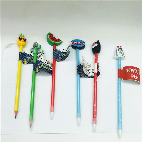 Amusing Modeling Pencil With Rubber Toy