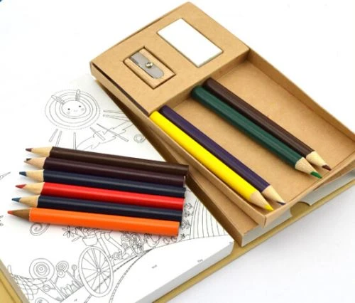Cardboard Color Pencil Set With Coloring Book
