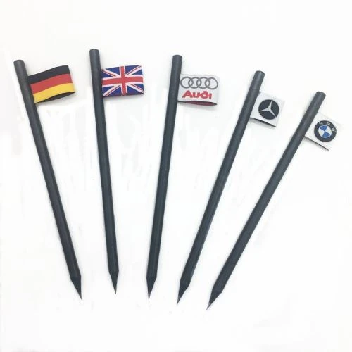 Black Wood Pencil With Woven Label
