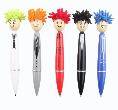 Bobble Head Pen Hairy Head Pens