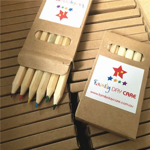 Half Size Mini Colored Pencils Of 6pcs