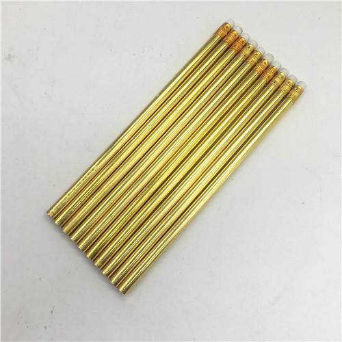 Luxury OEM Logo Gold Foil HB Pencil
