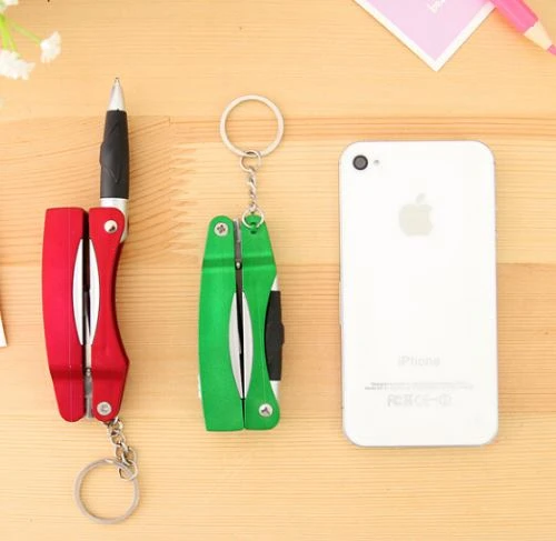 keychain type pen with led and scissor