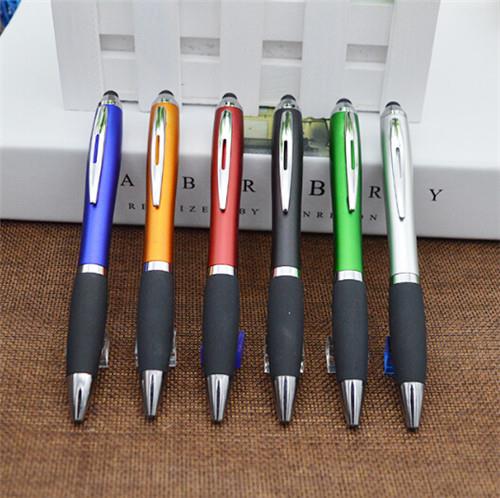 Metal Clip Stylus Plastic Rubber Grip Ballpoint Pen