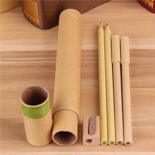 Eco-friendly Paper Tube Packed Paper Pen&pencil Set