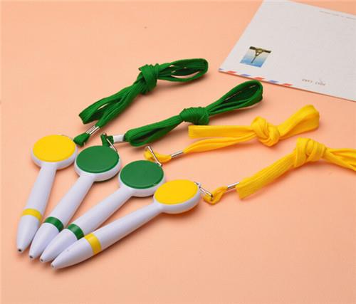 Round Top Lanyard Cord Plastic Pen