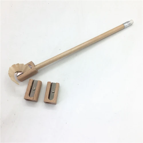 Wooden Pencil Sharpener With Emboss Logo
